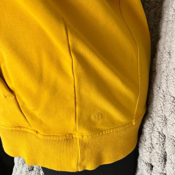 Lululemon Mustard Yellow Crewneck Sweatshirt with kangaroo pocket Size 10 - Picture 11 of 12